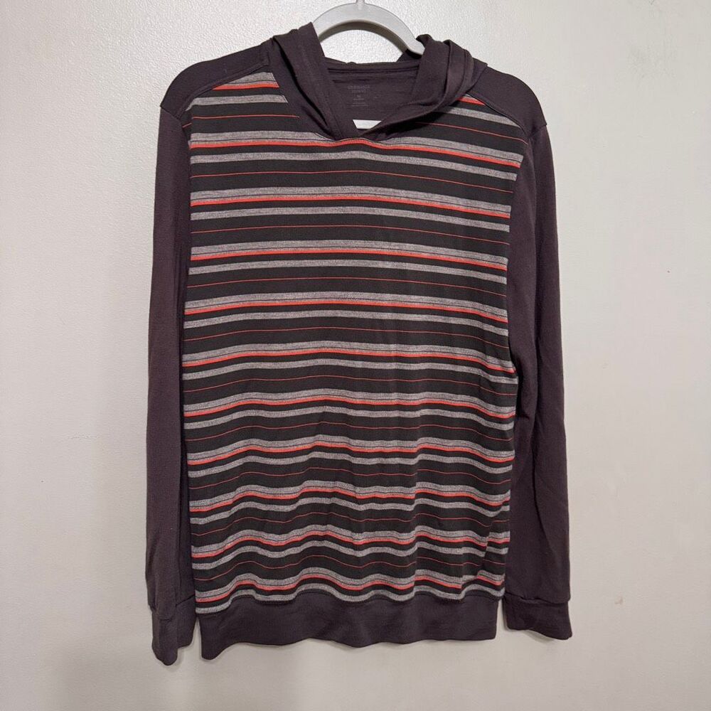 Icebreaker merino wool long-sleeve striped men's hoodie size medium